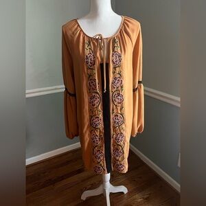 Umgee Floral Tunic Dress with Embellishments - Medium